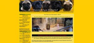 Alte Webseite der Mopszucht vom Weiberhof
